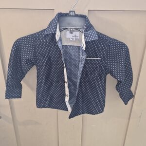 Craft + Flow Toddler Boy 2T Navy Button Down Shirt